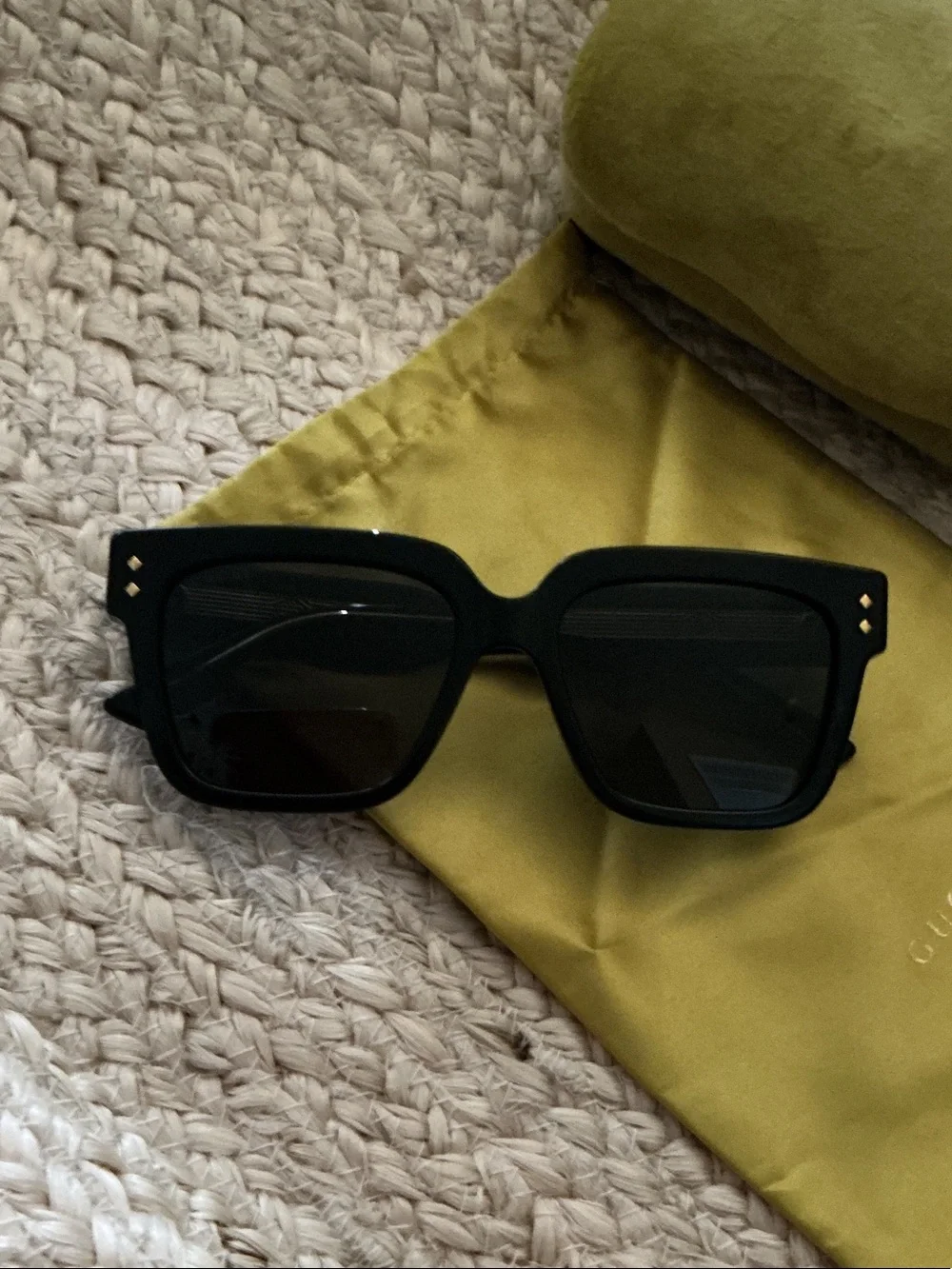 Gucci Black Square Oversized Sunglasses
